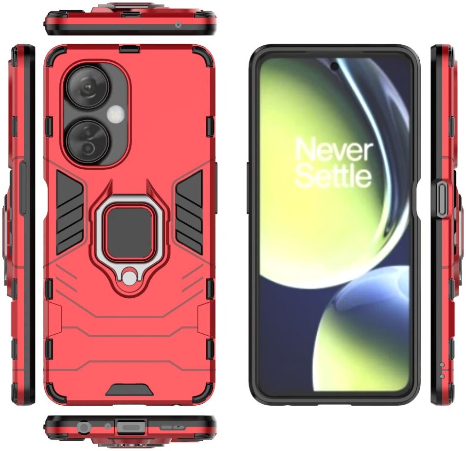 OnePlus Nord CE 3 Lite Hoesje met Magnetische Kickstand Ring Rood afbeelding 6
