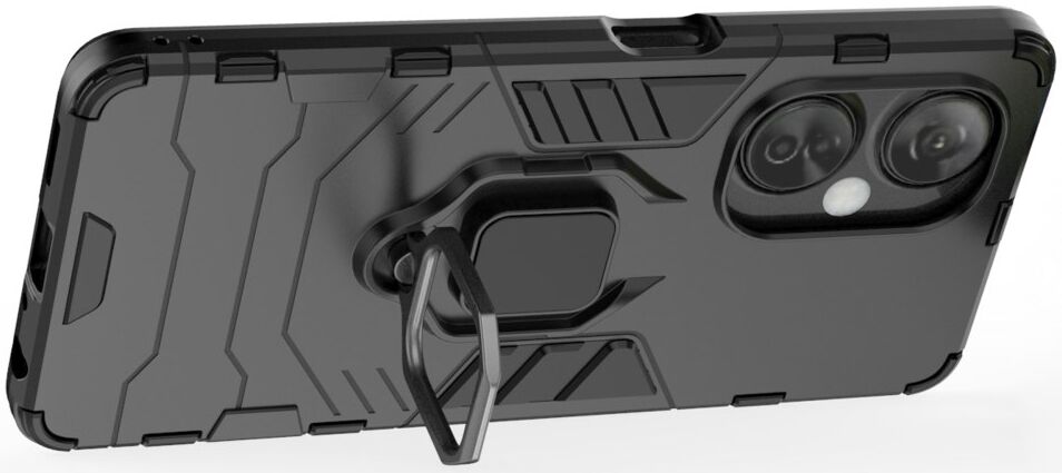 OnePlus Nord CE 3 Lite Hoesje met Magnetische Kickstand Ring Zwart afbeelding 3