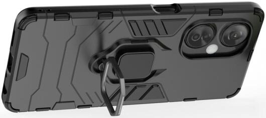OnePlus Nord CE 3 Lite Hoesje met Magnetische Kickstand Ring Zwart afbeelding 3