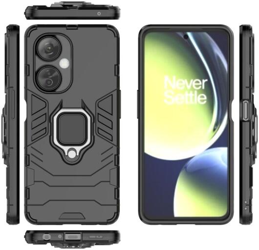 OnePlus Nord CE 3 Lite Hoesje met Magnetische Kickstand Ring Zwart afbeelding 6