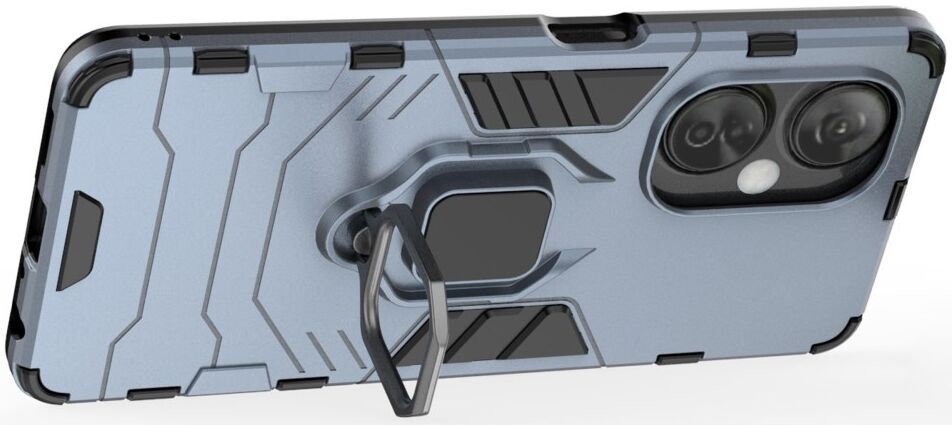 OnePlus Nord CE 3 Lite Hoesje met Magnetische Kickstand Ring Blauw afbeelding 3