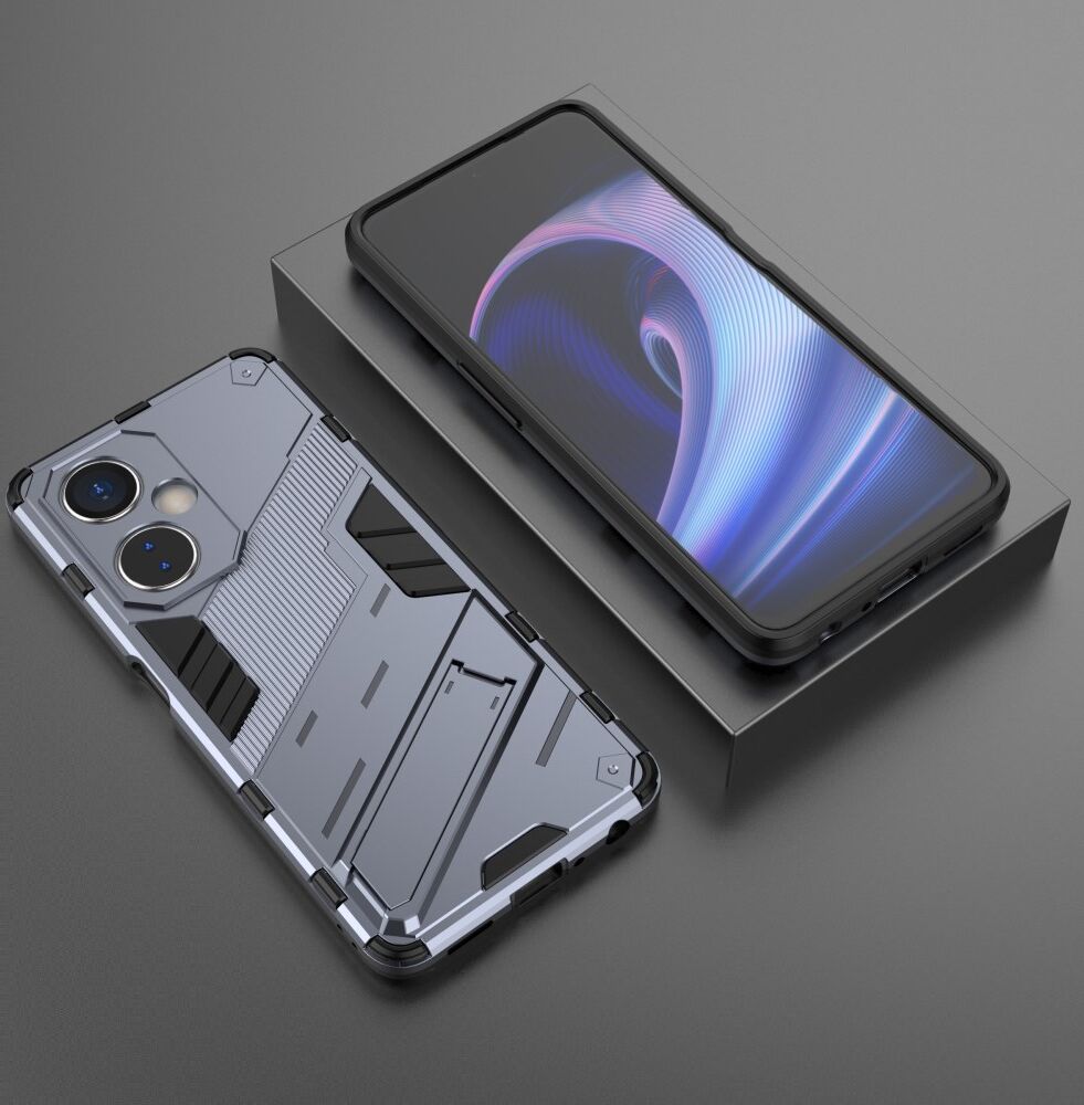 OnePlus Nord CE 3 Lite Hoesje Shockproof Kickstand Back Cover Blauw afbeelding 6