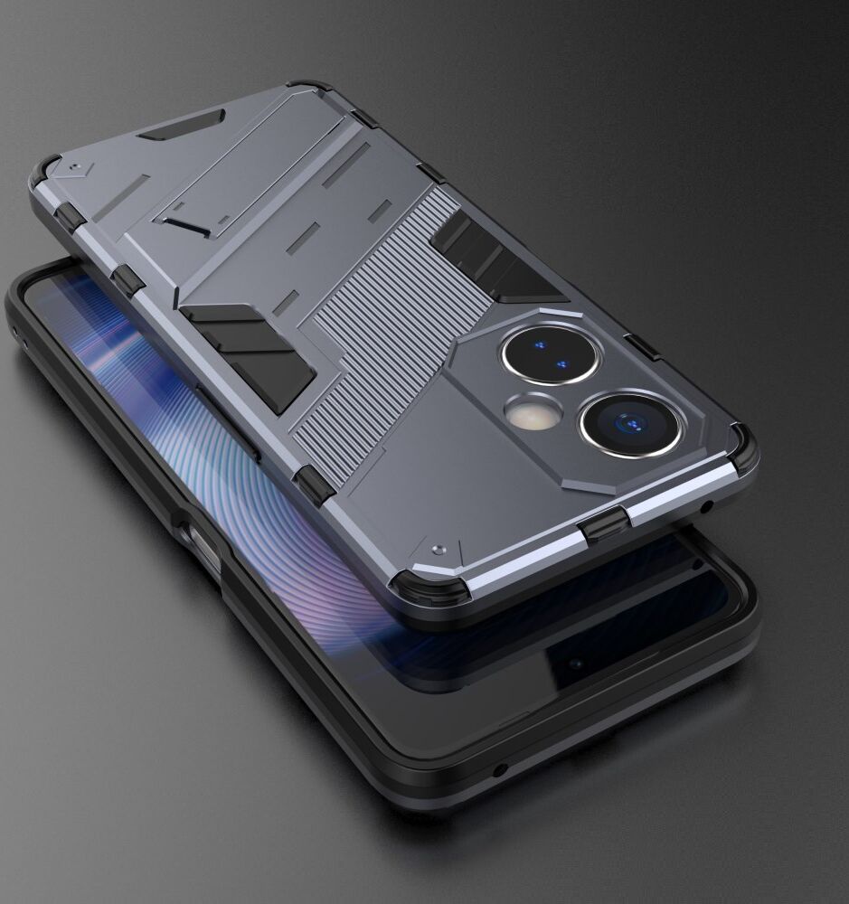 OnePlus Nord CE 3 Lite Hoesje Shockproof Kickstand Back Cover Blauw afbeelding 7