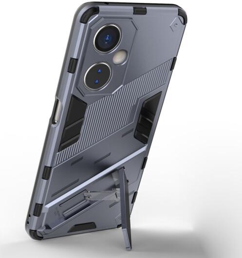OnePlus Nord CE 3 Lite Hoesje Shockproof Kickstand Back Cover Blauw afbeelding 3
