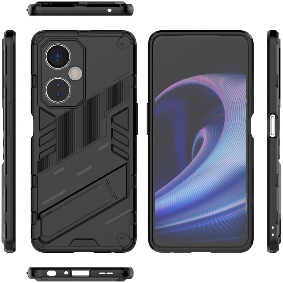 OnePlus Nord CE 3 Lite Hoesje Shockproof Kickstand Back Cover Zwart afbeelding 8