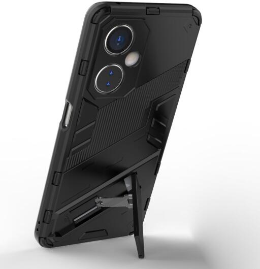 OnePlus Nord CE 3 Lite Hoesje Shockproof Kickstand Back Cover Zwart afbeelding 3
