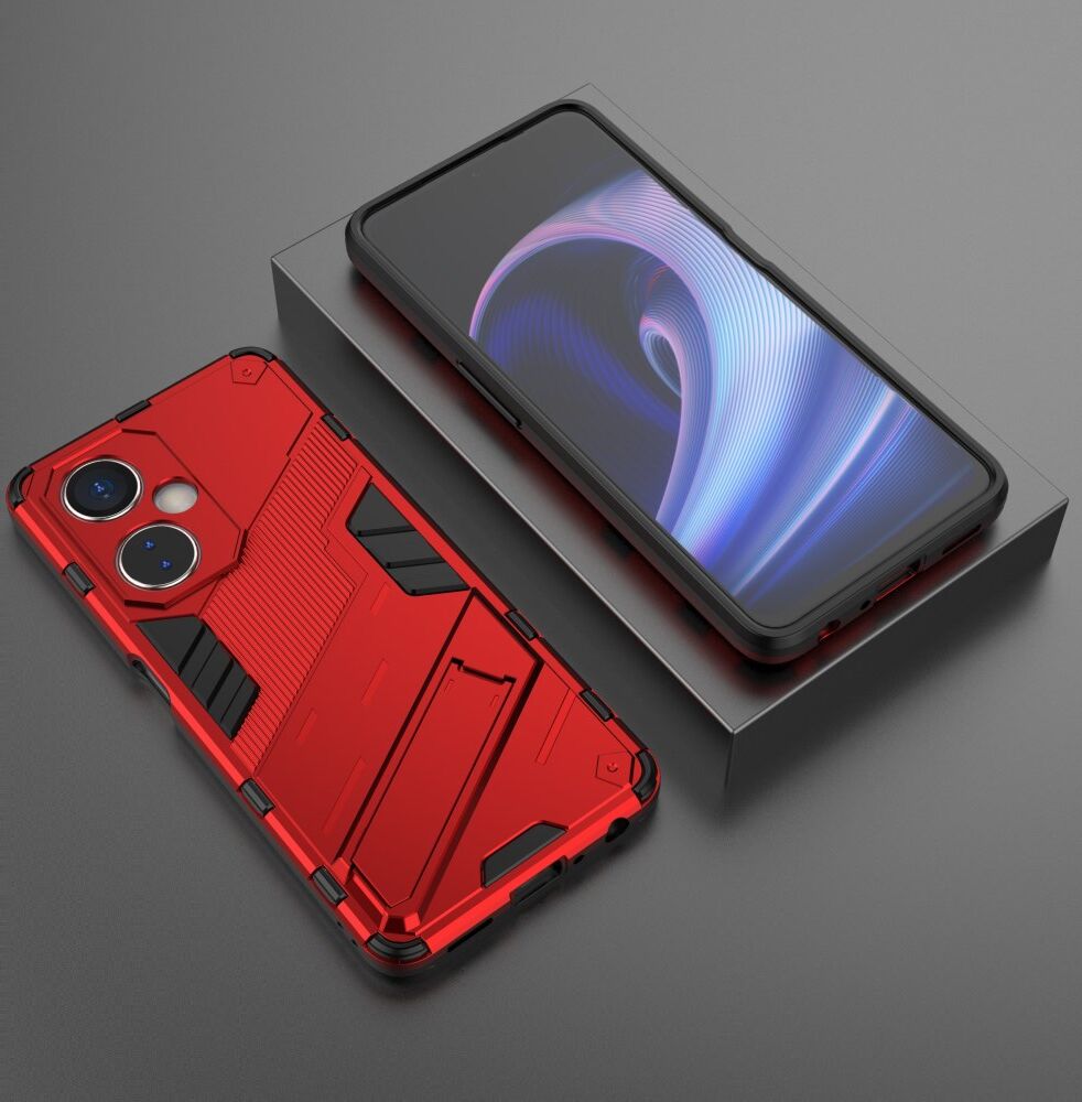 OnePlus Nord CE 3 Lite Hoesje Shockproof Kickstand Back Cover Rood afbeelding 6