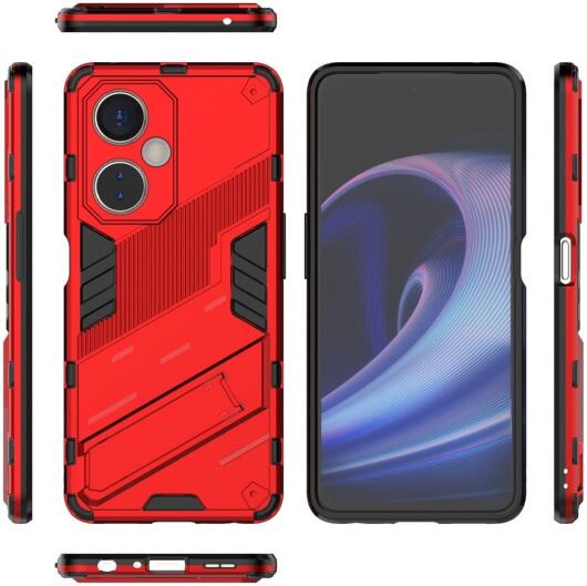 OnePlus Nord CE 3 Lite Hoesje Shockproof Kickstand Back Cover Rood afbeelding 8