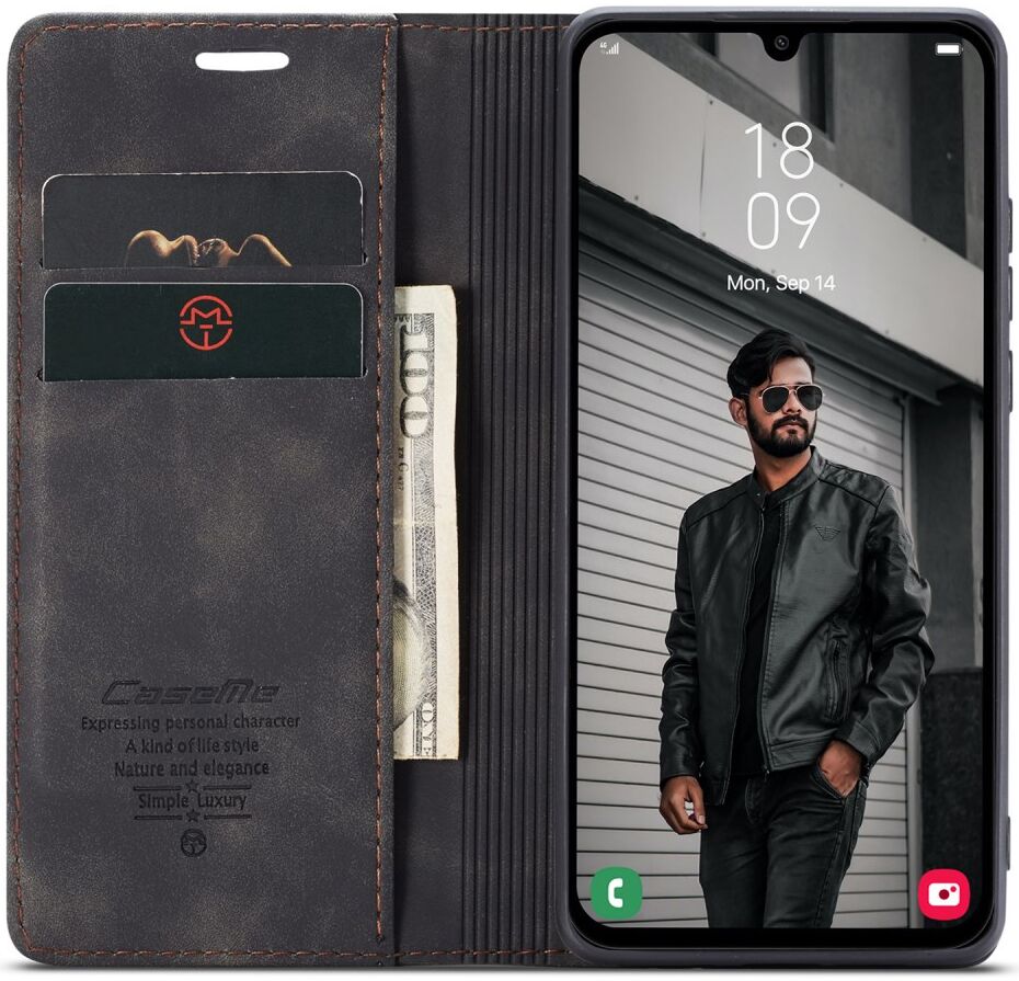 CaseMe 013 Samsung Galaxy A24 Hoesje Book Case met Pasjeshouder Zwart afbeelding 1
