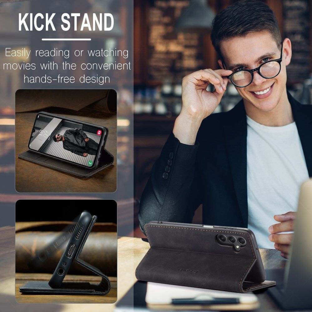 CaseMe 013 Samsung Galaxy A24 Hoesje Book Case met Pasjeshouder Zwart afbeelding 5