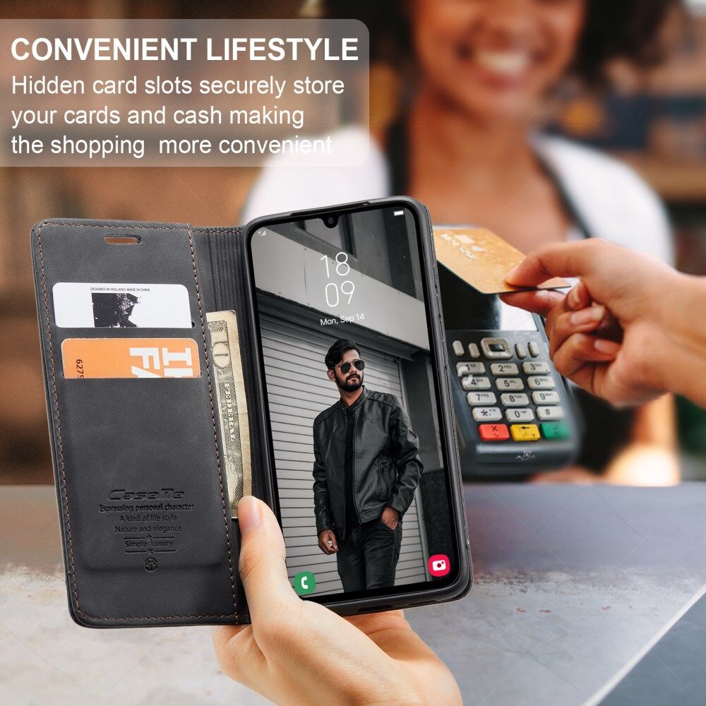 CaseMe 013 Samsung Galaxy A24 Hoesje Book Case met Pasjeshouder Zwart afbeelding 4