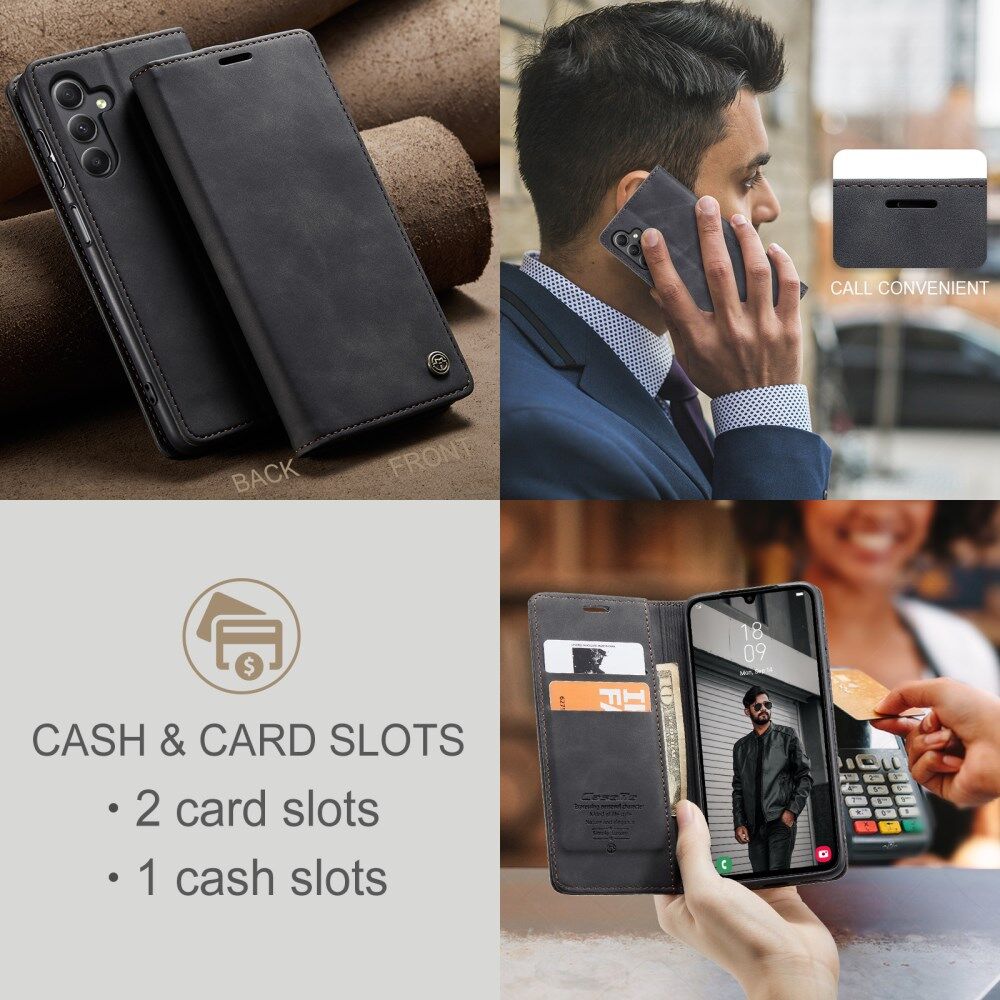 CaseMe 013 Samsung Galaxy A24 Hoesje Book Case met Pasjeshouder Zwart afbeelding 6