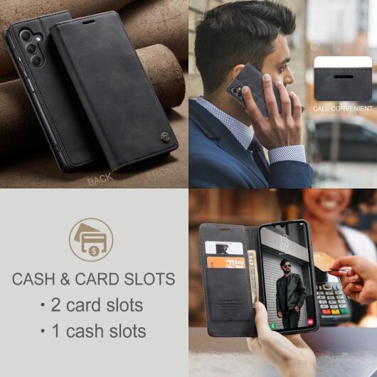 CaseMe 013 Samsung Galaxy A24 Hoesje Book Case met Pasjeshouder Zwart afbeelding 6