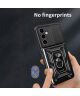 Samsung Galaxy A24 Hoesje Camera Slider en Kickstand Vinger Ring Zwart