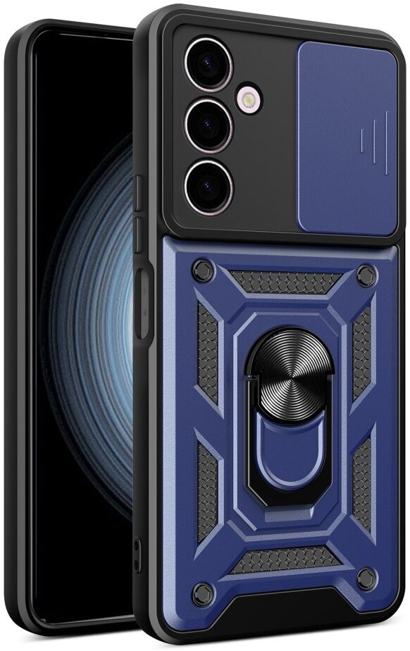 Samsung Galaxy A24 Hoesje Camera Slider en Kickstand Vinger Ring Blauw afbeelding 1