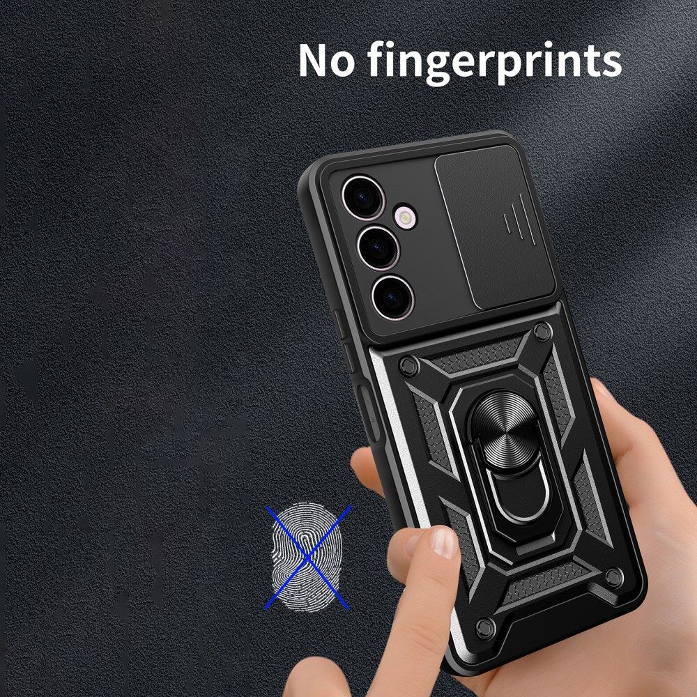 Samsung Galaxy A24 Hoesje Camera Slider en Kickstand Vinger Ring Blauw afbeelding 5