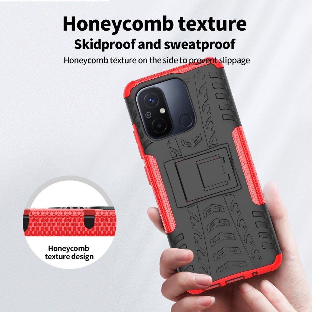 Xiaomi Redmi 12C Hoes Robuust Hybride Back Cover Rood afbeelding 4