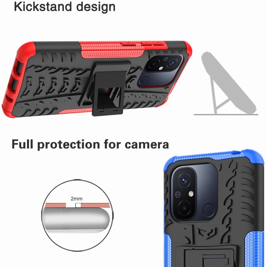 Xiaomi Redmi 12C Hoes Robuust Hybride Back Cover Rood afbeelding 7