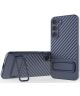 Samsung Galaxy S23 Hoesje Rugged Kickstand Back Cover Blauw