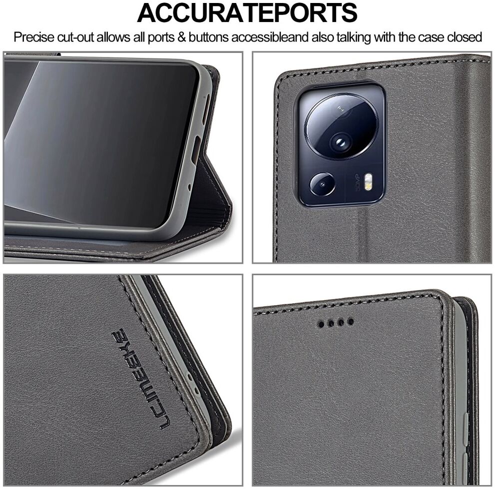 LC.IMEEKE Xiaomi 13 Lite Hoesje Portemonnee Book Case Grijs afbeelding 10