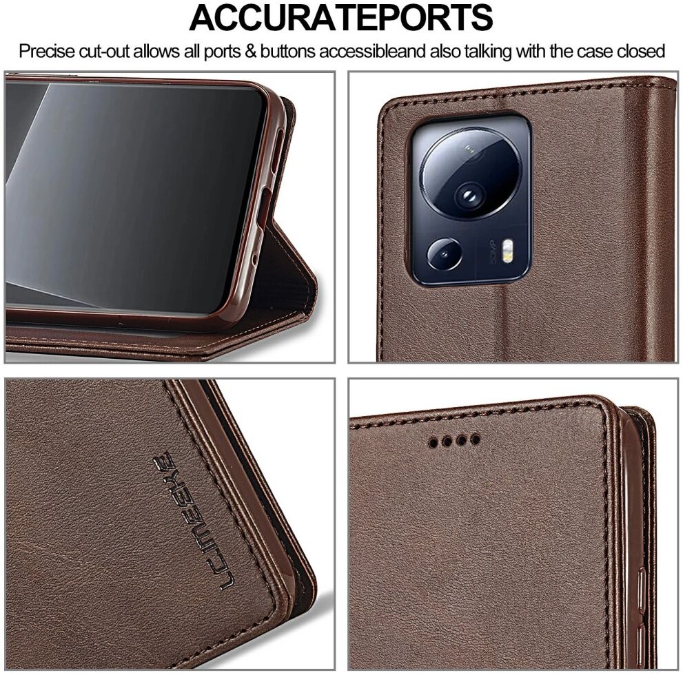 LC.IMEEKE Xiaomi 13 Lite Hoesje Portemonnee Book Case Bruin afbeelding 10