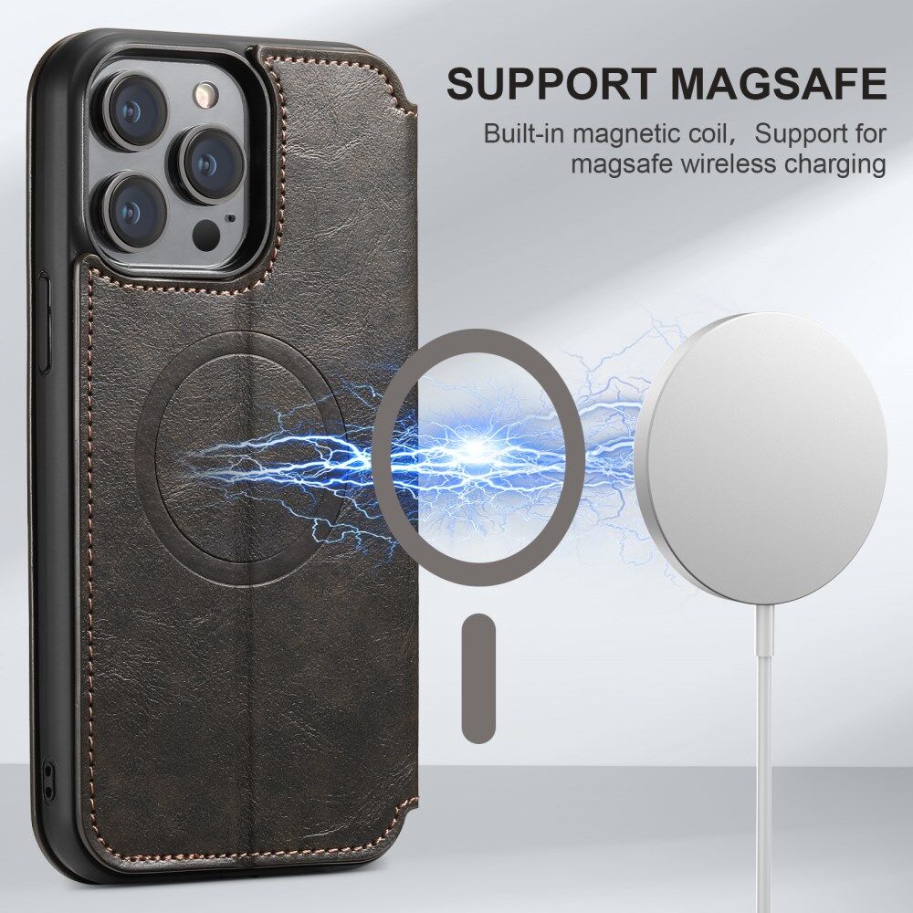 Apple iPhone 13 Pro Hoesje MagSafe Portemonnee Book Case Zwart afbeelding 3