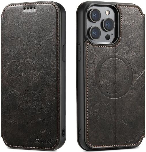 Apple iPhone 13 Pro Hoesje MagSafe Portemonnee Book Case Zwart afbeelding 2