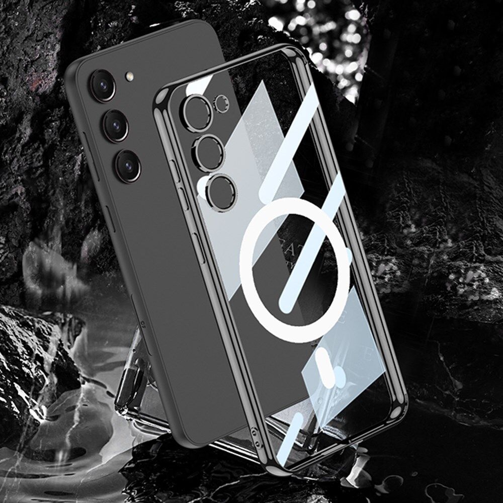 Samsung Galaxy S23 Hoesje MagSafe Back Cover TPU Transparant/Zilver afbeelding 6