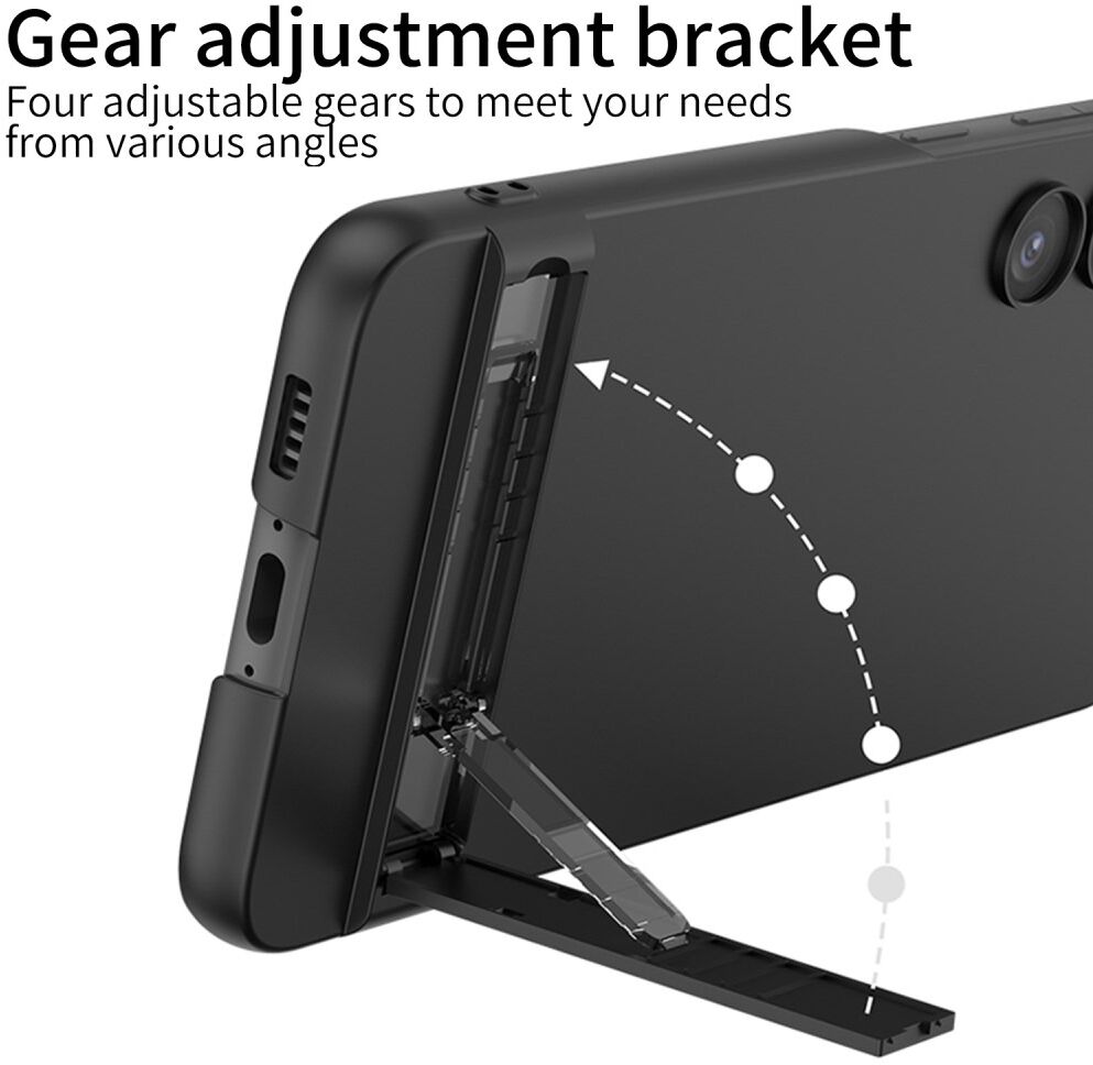 Samsung Galaxy S23 Hoesje met Standaard Kickstand Back Cover Zilver afbeelding 2