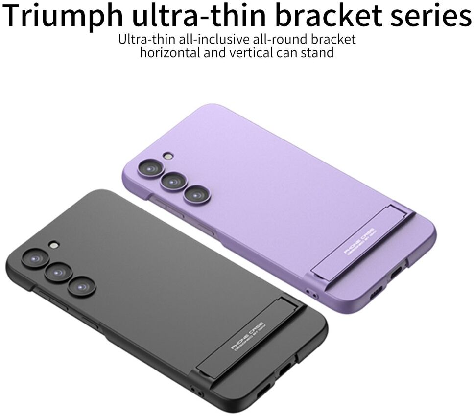Samsung Galaxy S23 Hoesje met Standaard Kickstand Back Cover Zilver afbeelding 3