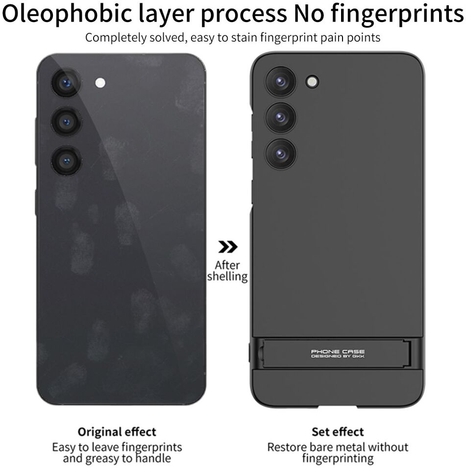 Samsung Galaxy S23 Hoesje met Standaard Kickstand Back Cover Zilver afbeelding 4