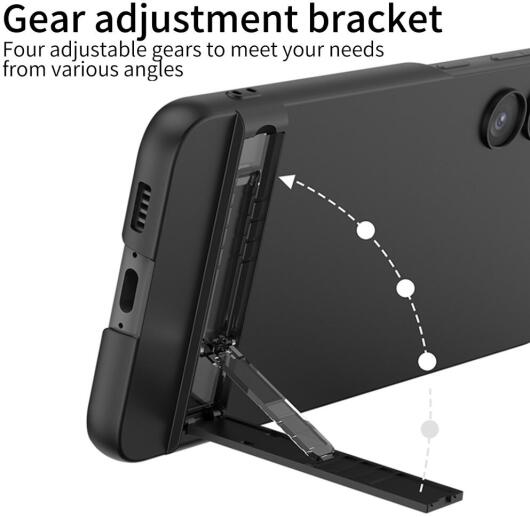 Samsung Galaxy S23 Hoesje met Standaard Kickstand Back Cover Zilver afbeelding 2