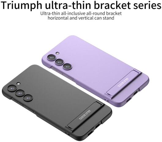 Samsung Galaxy S23 Hoesje met Standaard Kickstand Back Cover Zilver afbeelding 3