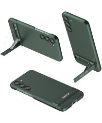 Samsung Galaxy S23 Hoesje met Standaard Kickstand Back Cover Groen