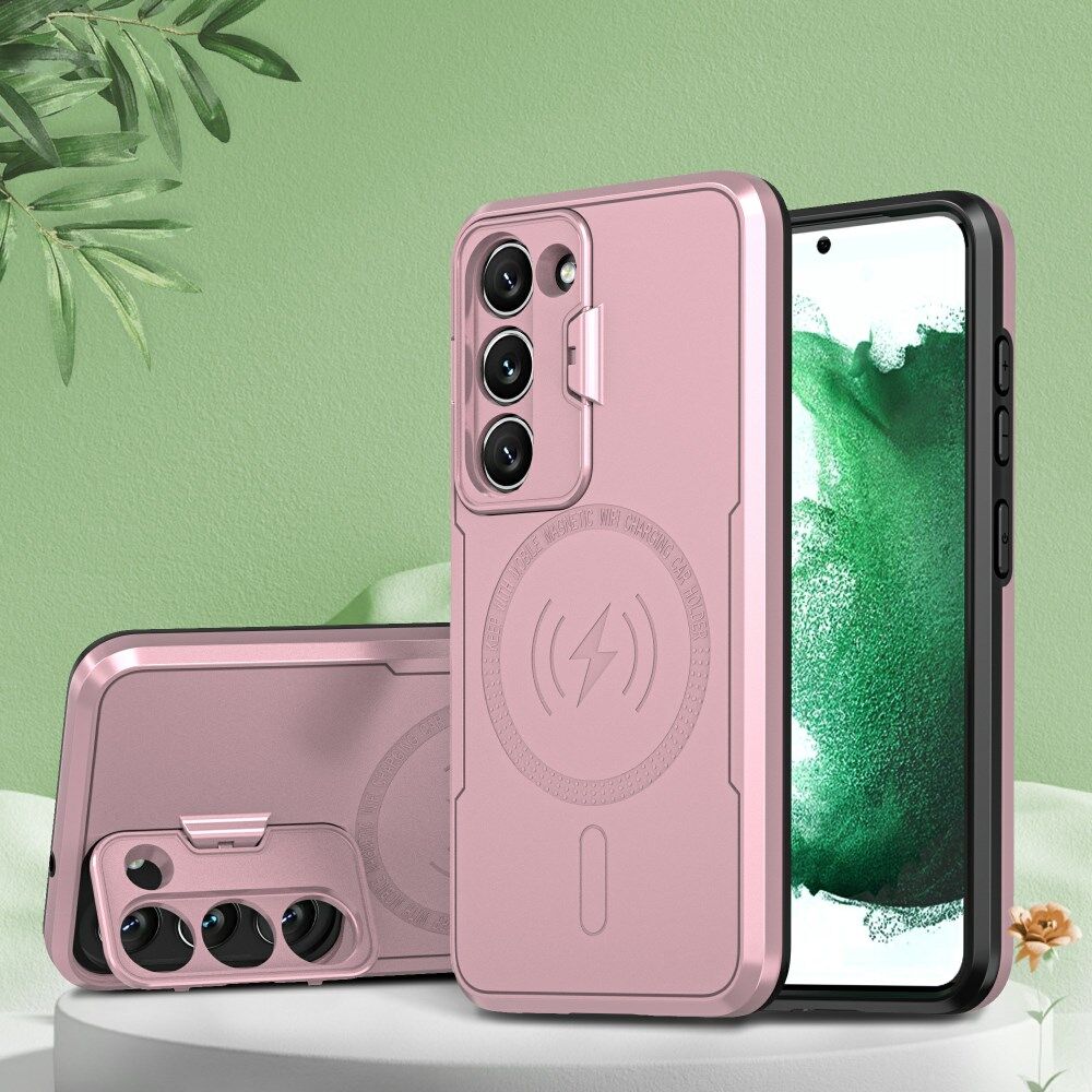 Samsung Galaxy S23 MagSafe Hoesje Camera Protector Kickstand Roze Goud afbeelding 2