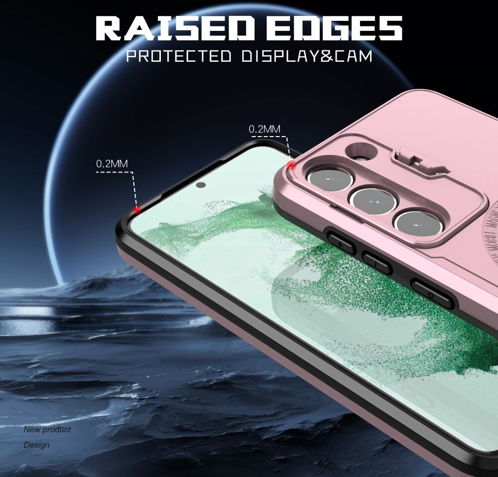 Samsung Galaxy S23 MagSafe Hoesje Camera Protector Kickstand Roze Goud afbeelding 5