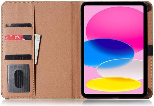 Apple iPad 11 (2025)/10.9 (2022) Hoes Pasjeshouder Book Case met Standaard Blauw afbeelding 2