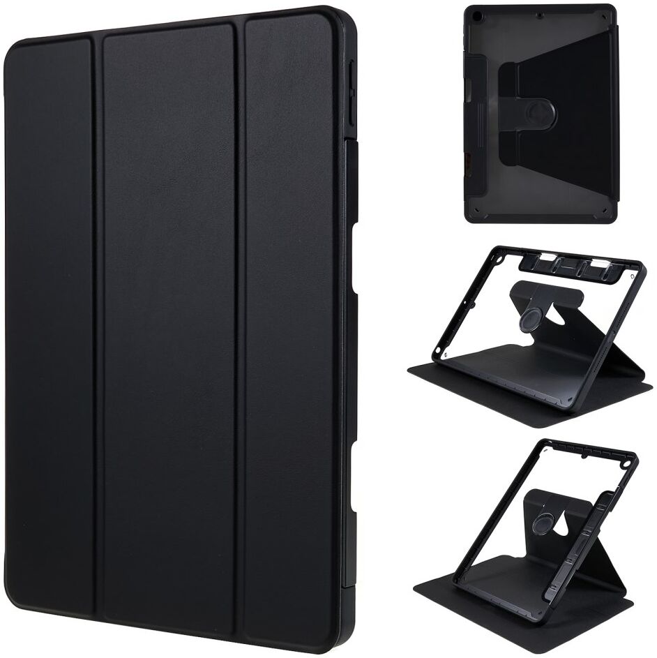 iPad 10.2 (2021/2020/2019) Hoes Tri-Fold 360 Graden Book Case Zwart afbeelding 3
