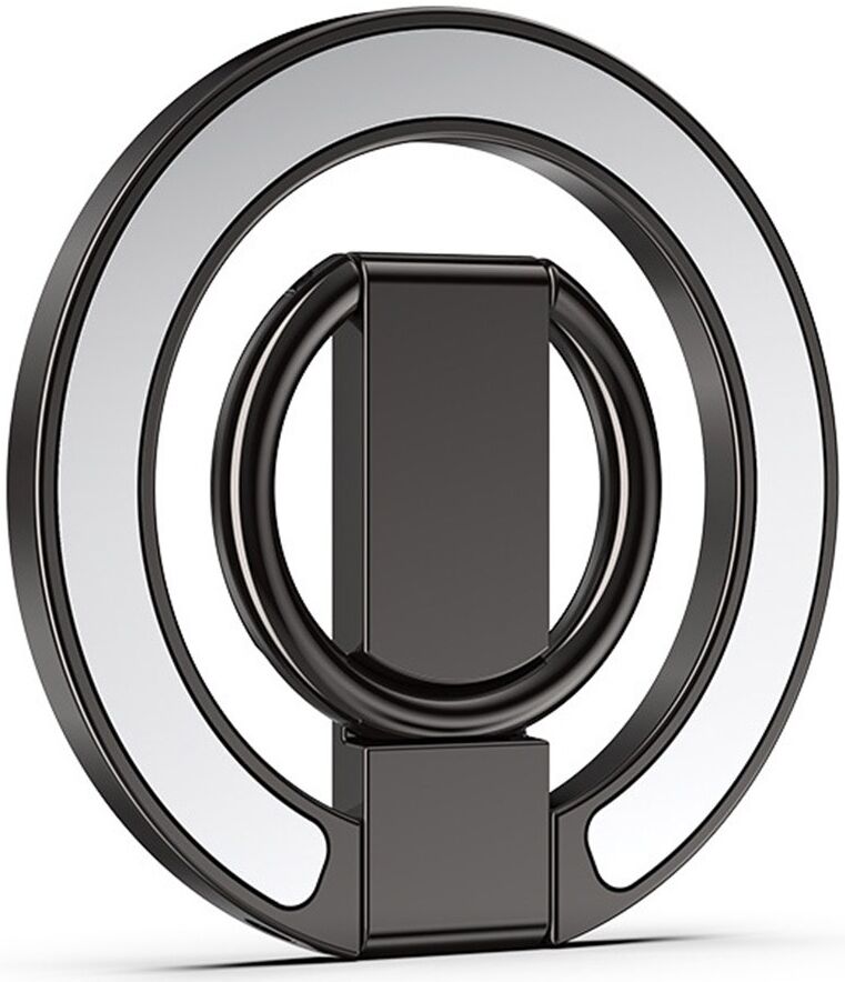 Metalen MagSafe Vinger Ring met Standaard Zwart afbeelding 1