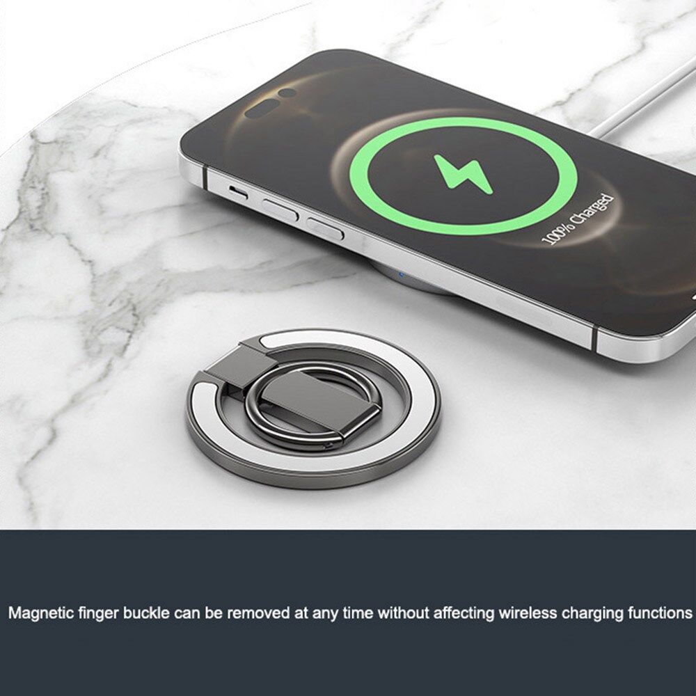 Metalen MagSafe Vinger Ring met Standaard Zwart afbeelding 9