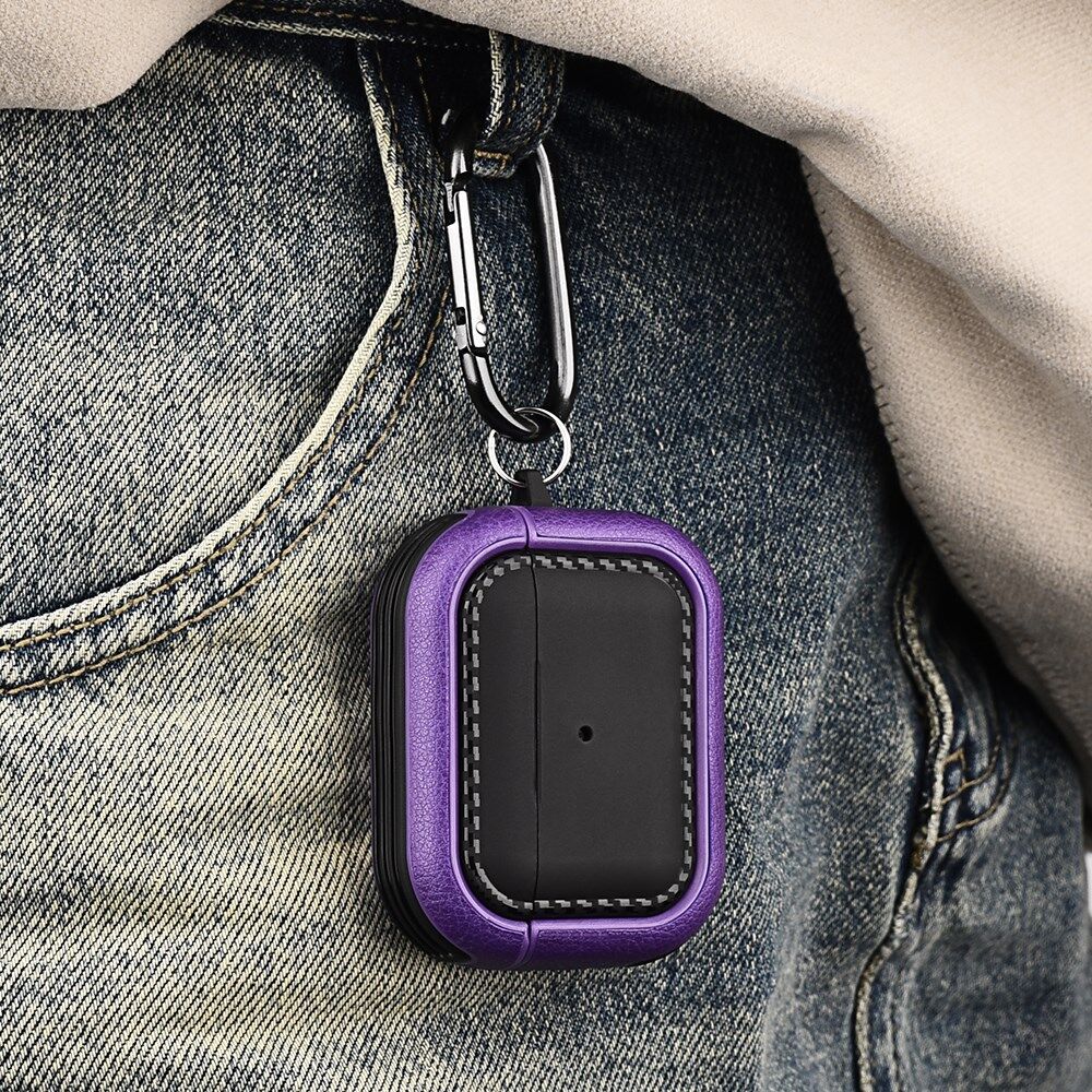 Airpods Pro 1/2 Kunstlederen Schokbestendig Hoesje Zwart afbeelding 7