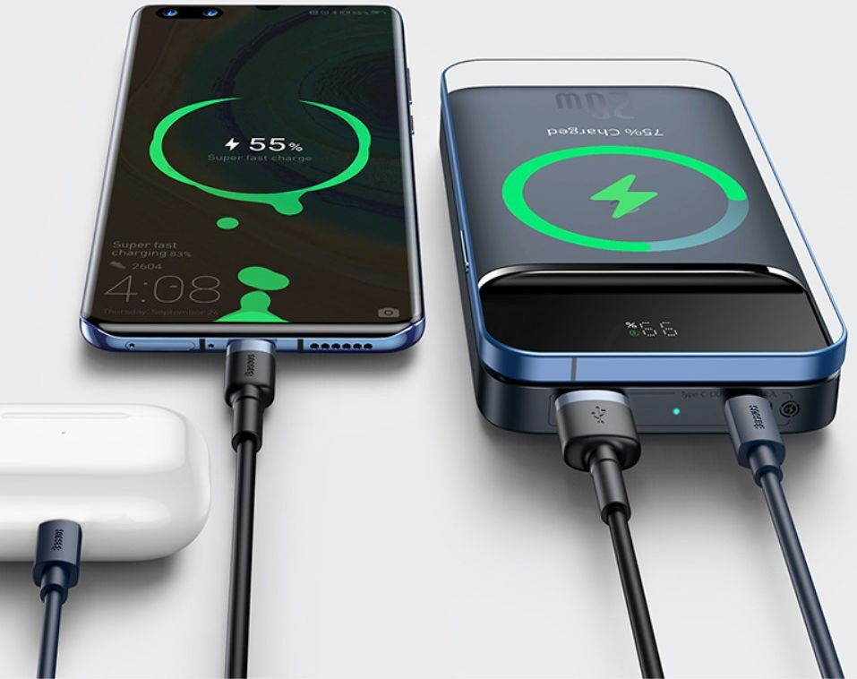 Baseus Powerbank 10.000 mAh 20W Geschikt voor Apple MagSafe Blauw afbeelding 9