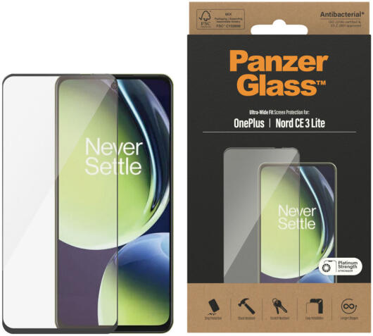 PanzerGlass Ultra-Wide OnePlus Nord CE 3 Lite Screen Protector Zwart afbeelding 1