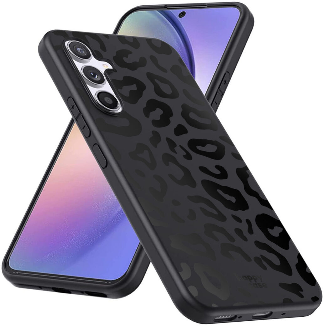 HappyCase Samsung Galaxy A54 Hoesje Flexibel TPU Luipaard Print Zwart afbeelding 4
