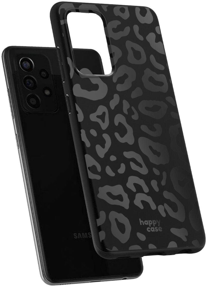 HappyCase Samsung Galaxy A52 / A52S Hoesje Flexibel TPU Luipaard Zwart afbeelding 4
