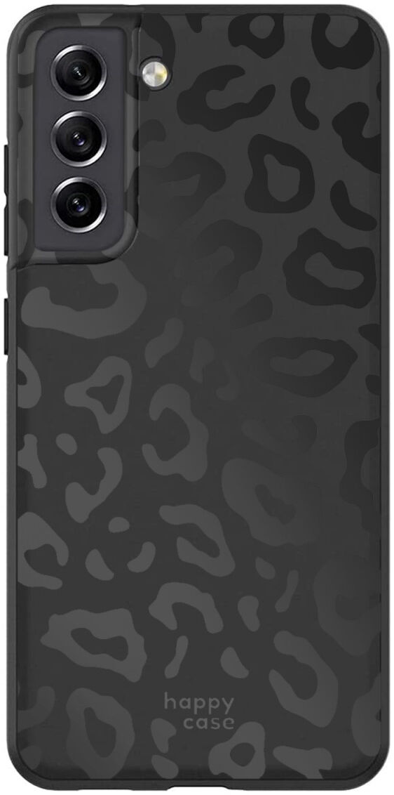 HappyCase Samsung Galaxy S21 FE Hoesje TPU Luipaard Print Zwart afbeelding 1