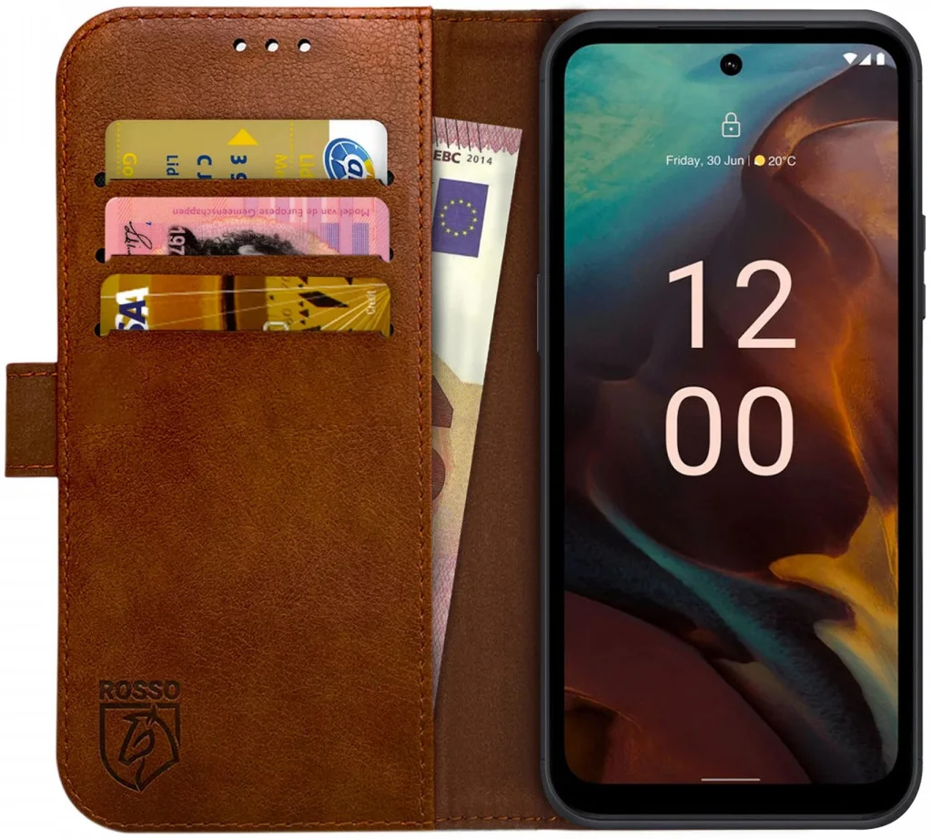 Rosso Element Nokia XR21 Hoesje Book Case Wallet Bruin afbeelding 1