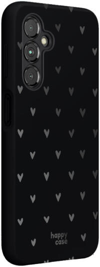 HappyCase Samsung Galaxy A14 Hoesje Flexibel TPU Hartjes Print Zwart afbeelding 4