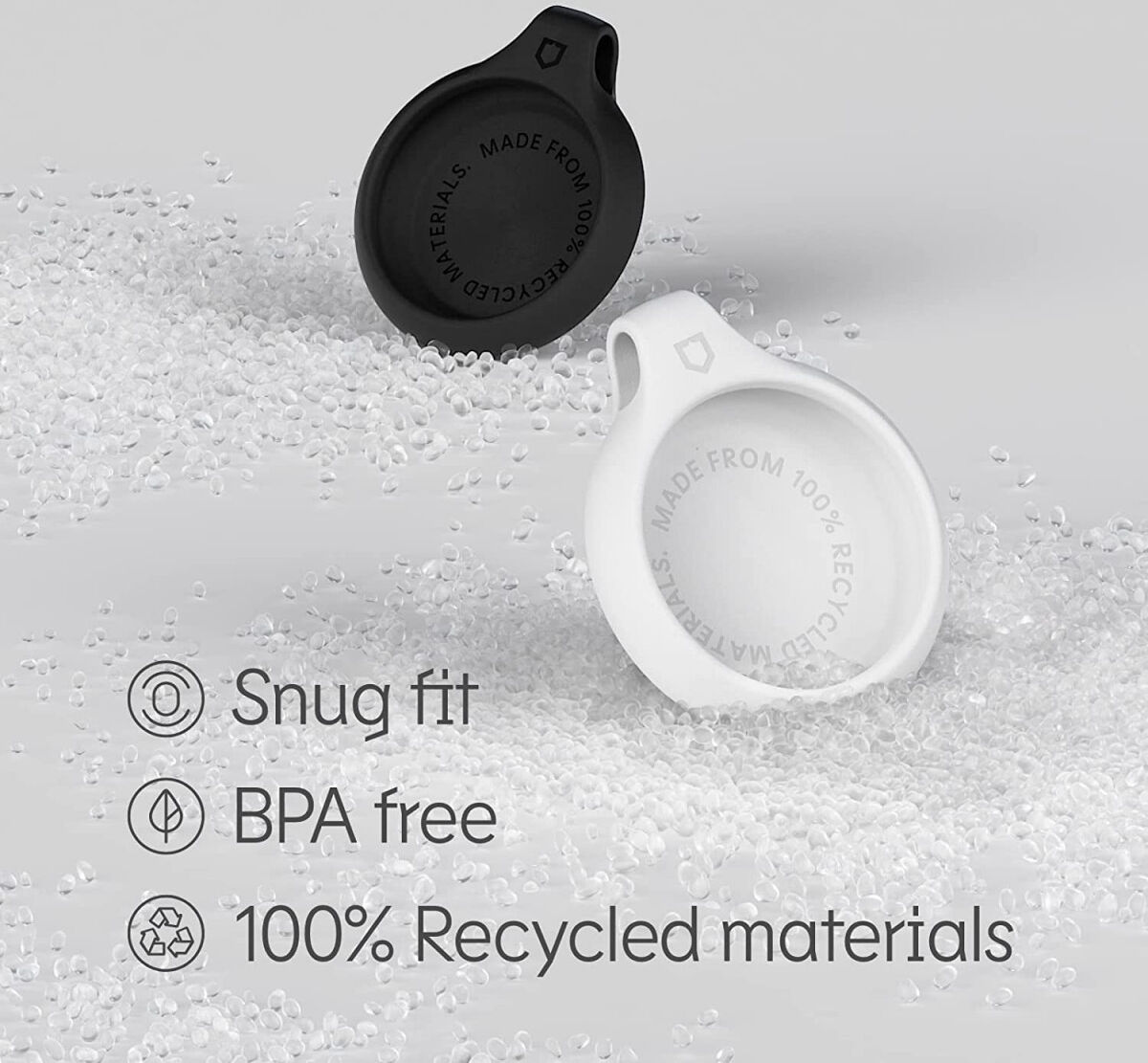 RhinoShield Duurzame AirTag Sleutelhanger 100% Gerecycled TPU Wit afbeelding 5