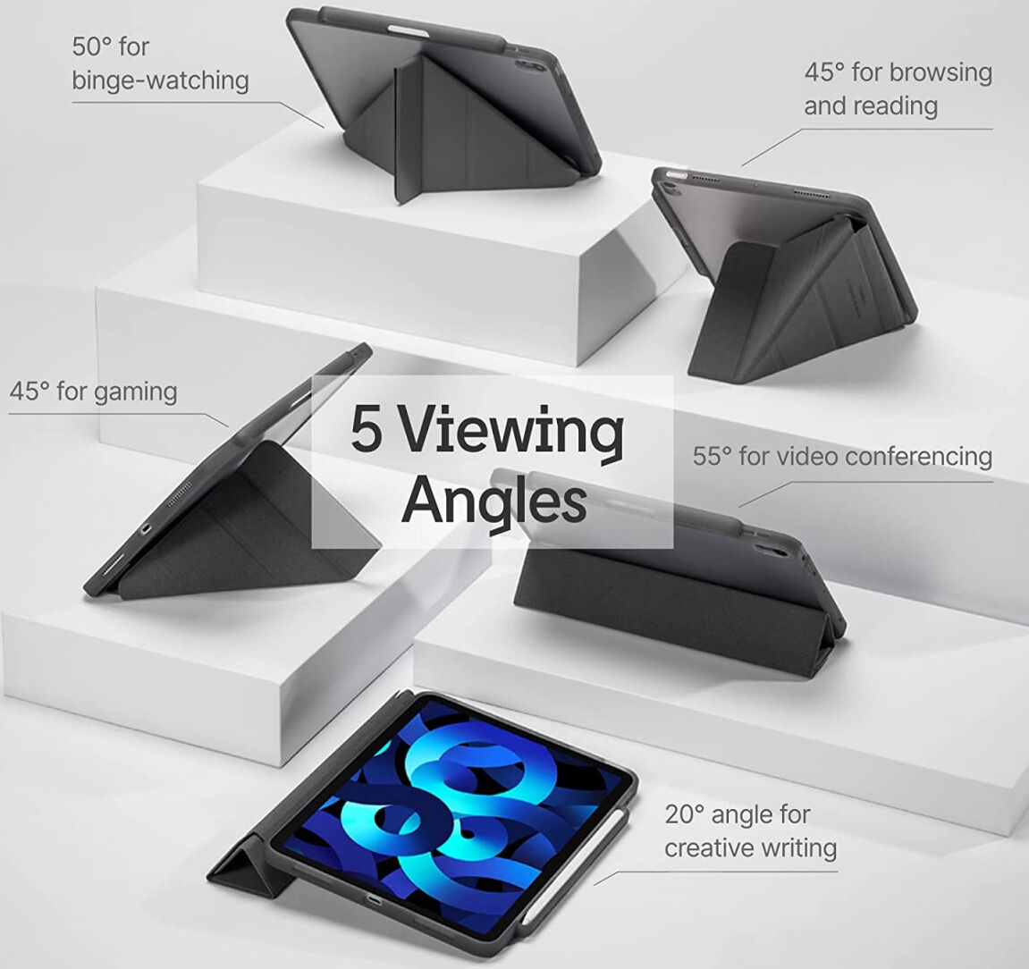 RhinoShield Apple iPad Air (2020/2022) Hoes Shockproof Book Case Grijs afbeelding 5